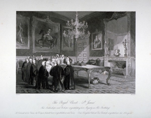 Interior view of the Royal Closet in St James's Palace, Westminster, London, c1840. Artist: Harden Sidney Melville