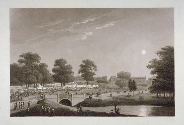 View of the Serpentine and Hyde Park, London, 1814. Artist: Matthew Dubourg