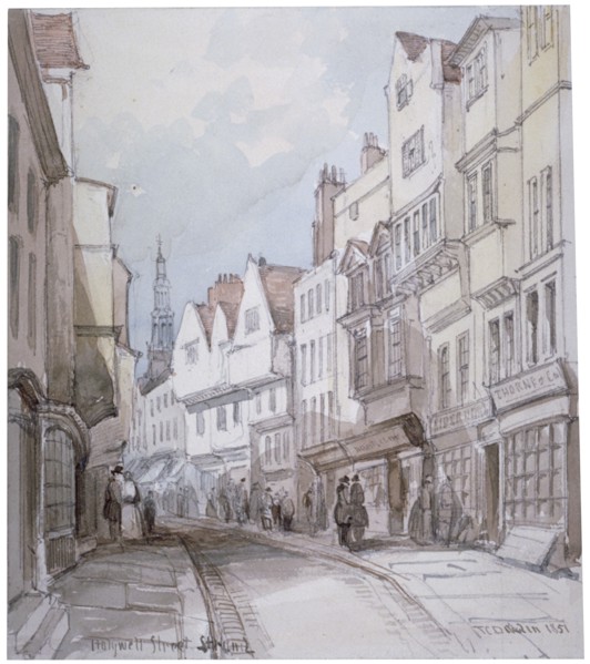 View of Holywell Street, Westminster, London, 1851. Artist: Thomas Colman Dibdin