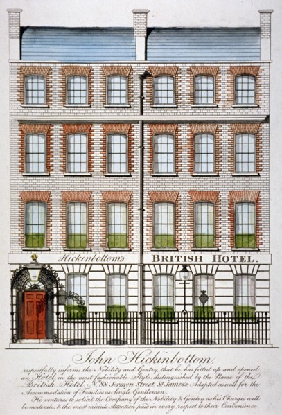 View of the British Hotel, Jermyn Street, London, c1820. Artist: Anon