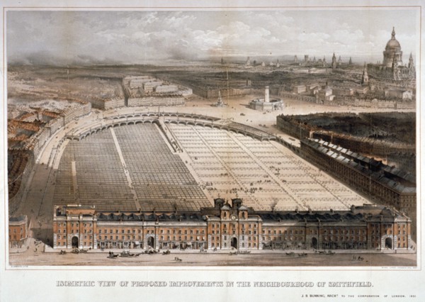 Smithfield Market, City of London, 1851. Creators: George Hawkins, John King & Co.
