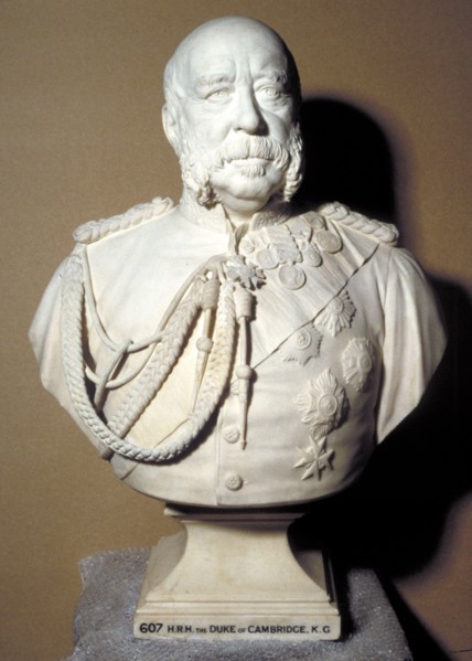 Portrait bust of the Duke of Cambridge, British soldier, 1898. Artist: Francis John Williamson