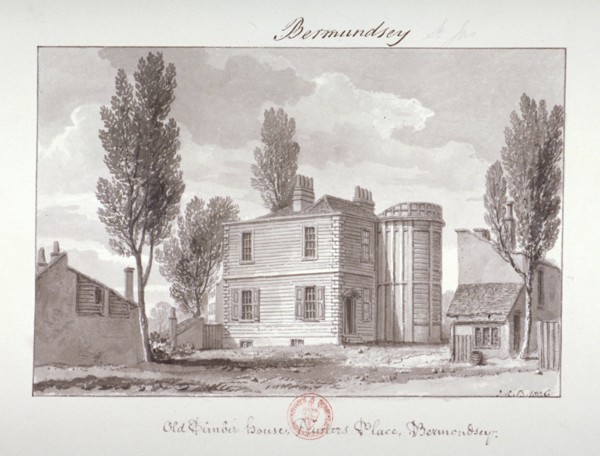 'Old Printers House, Printers Place, Bermondsey', London, 1826. Artist: John Chessell Buckler