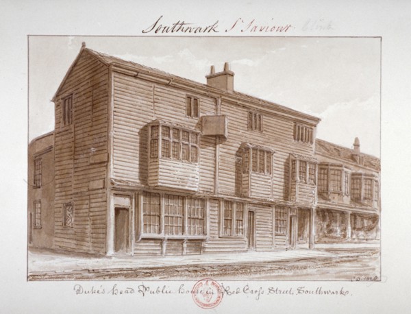 'Duke's Head Public House in Red Cross Street, Southwark', London, 1828. Artist: John Chessell Buckler