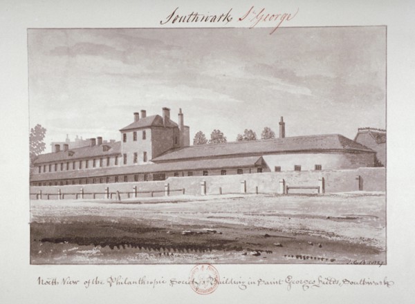 North view of the Philanthropic Society Institution on London Road, Southwark, London, 1827. Artist: John Chessell Buckler
