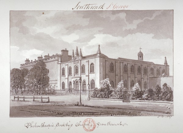 Chapel belonging to the Philanthropic Society Institution, London Road, Southwark, London, 1827. Artist: John Chessell Buckler