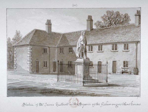 Statue of James Hulbert, St Peter's Hospital, Southwark, London, 1827. Artist: John Chessell Buckler
