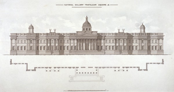 National Gallery, Trafalgar Square, Westminster, London, c1838. Artist: Anon