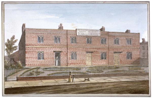 View of Drapers' Almshouses in St George's Fields, Southwark, London, 1825. Artist: G Yates