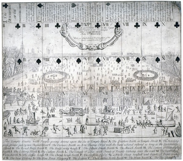 View of the River Thames during the 1683-1684 frost fair, London, 1716. Artist: Anon