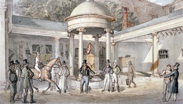 Tattersall's horse sale yard, Hyde Park Corner, Westminster, London, c1850. Artist: Anon