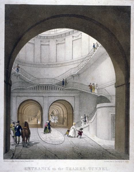 Entrance to the Thames Tunnel at Wapping, London, 1836. Artist: Anon