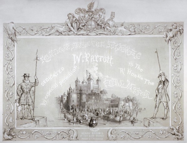 Lord Mayor Thomas Johnson and his entourage embarking from the Tower of London, 1840. Artist: William Parrott