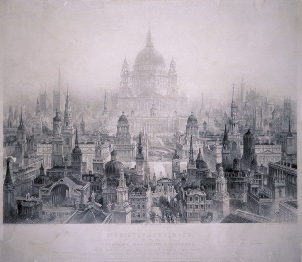 Dream City of Christopher Wren's Buildings, 1842. Artist: William Richardson