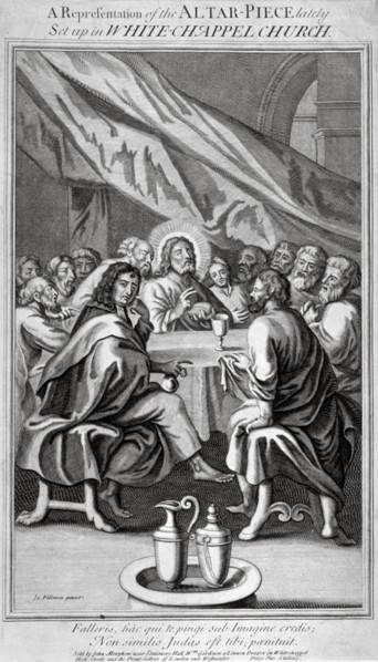 Representation of an altarpiece in the Church of St Mary, Whitechapel, London, c1810. Artist: Anon