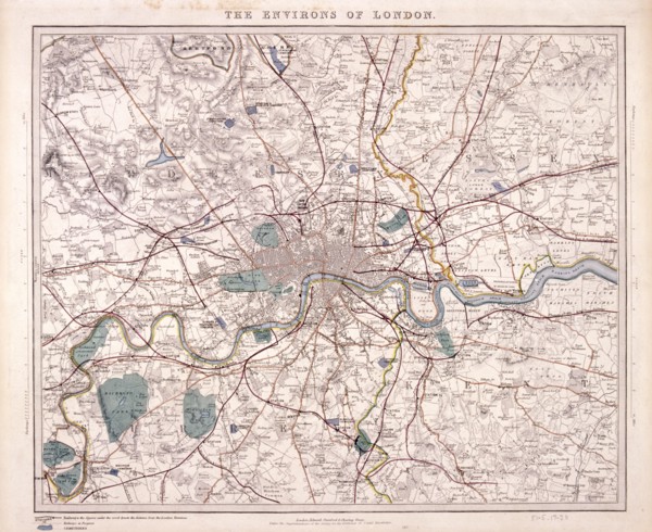 Map of London, c1860. Artist: Benjamin Rees Davies