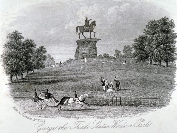 Equestrian statue of King George III, Snow Hill, Windsor Great Park, Berkshire, c1861. Artist: Anon