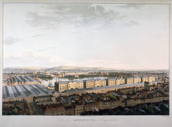 View of London Docks, 1816. Artist: Daniel Havell
