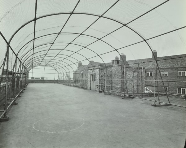 Playground on roof, School of Building, Brixton, London, 1936. Artist: Unknown.