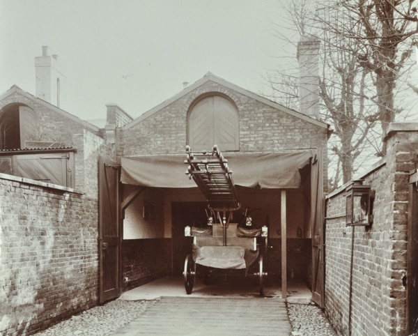 Fire engine at Streatham Fire Station, London, 1903. Artist: Unknown.