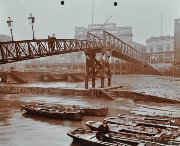 Limehouse Pier, Poplar, London, 1908. Artist: Unknown.