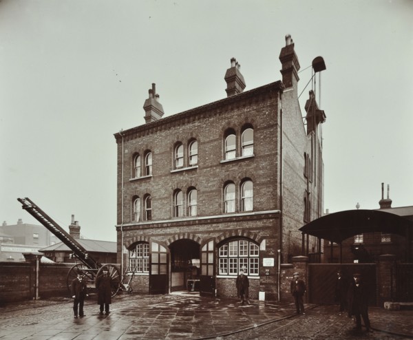 Poplar Fire Station, No 75 West India Dock Road, Poplar, London, 1905. Artist: Unknown.