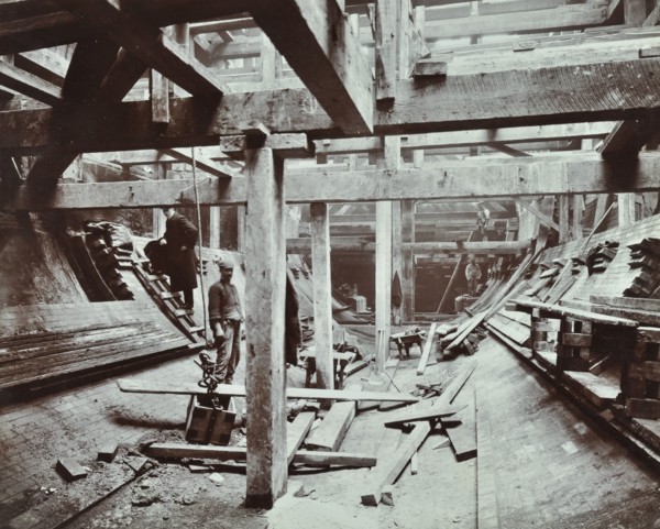 The Rotherhithe Tunnel under construction, London, March 1905. Artist: Unknown.