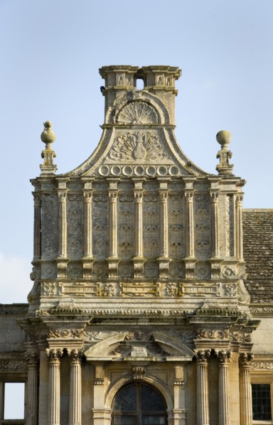 Detail of the porch of Kirby Hall, near Corby, Northamptonshire, 2007