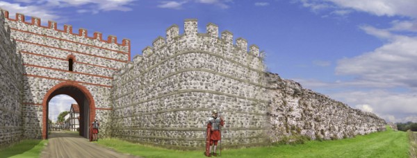 South gate of Silchester Roman City Walls, c3rd century, (c1990-2010) Artist