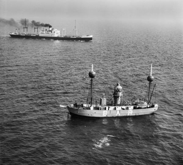 The Alarm (Mersey Bar Lightship) and SS 'Collegian', Liverpool Bay, Wirral, 1948