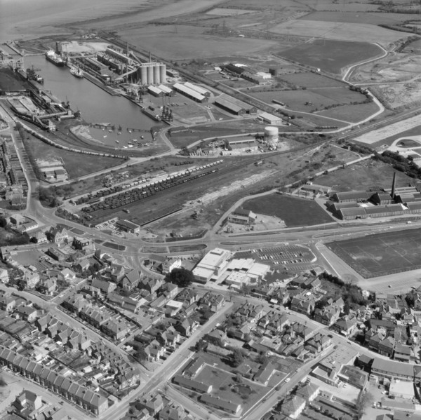 Portishead Dock and branch railway line, Portishead, North Somerset, 1972