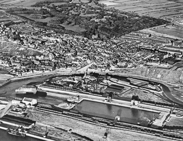The docks and town, Maryport, Cumbria, 1930