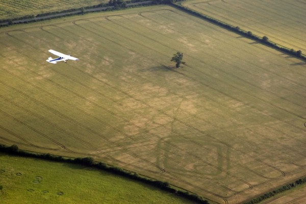 Aeroplane flying over Down Ampney, Gloucestershire, 2006