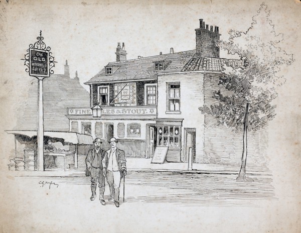 Old Windmill public house, 214-214 Chiswick High Road, Turnham Green, London, 1892-1933.   Artist