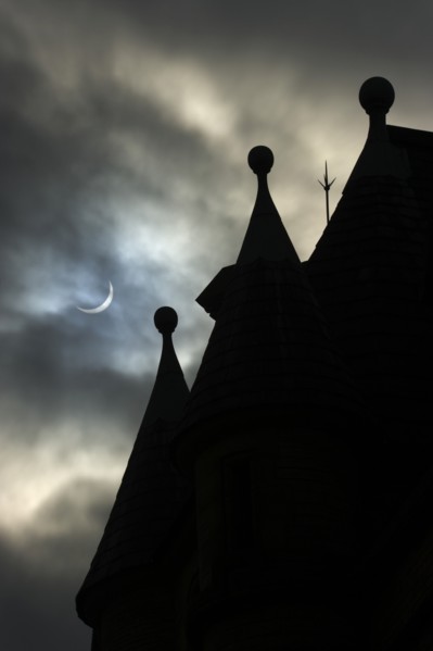 Peckover Street, Little Germany, Bradford, West Yorkshire, during a solar eclipse, 2015