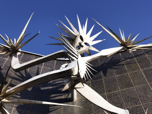 'Man of Fire', sculpture by David Wynne, Hanley, Stoke-on-Trent, Staffordshire, 2015 Artist