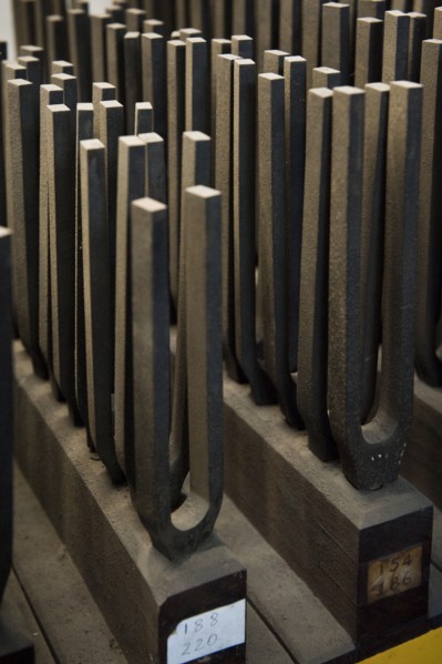 Tuning forks, Whitechapel Bell Foundry, 32-34 Whitechapel Road, Tower Hamlets, London, 2010