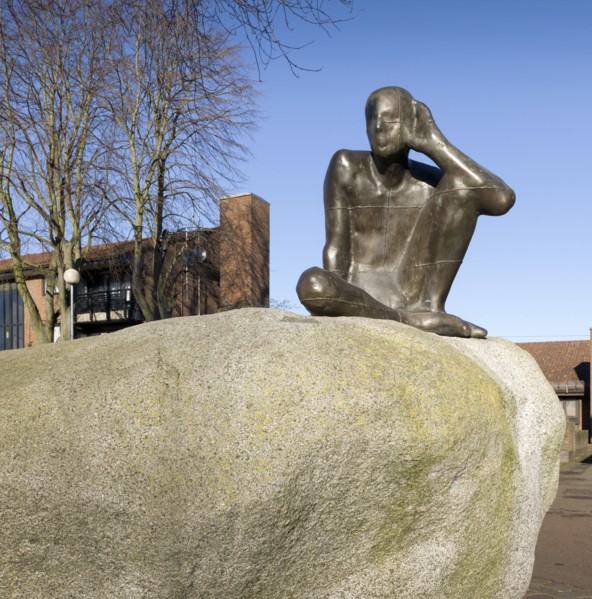 'Untitled (Listening)', sculpture by Antony Gormley, Maygrove Peace Park, Kilburn, London, 2016 Artist