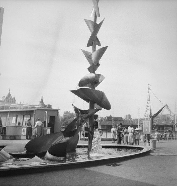 Water Mobile', sculpture by Richard Huws, Festival of Britain, South Bank, Lambeth, London, 1951