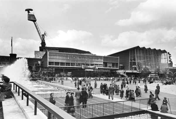 Transport Pavilion from the Fairway, Festival of Britain, South Bank, Lambeth, London, 1951