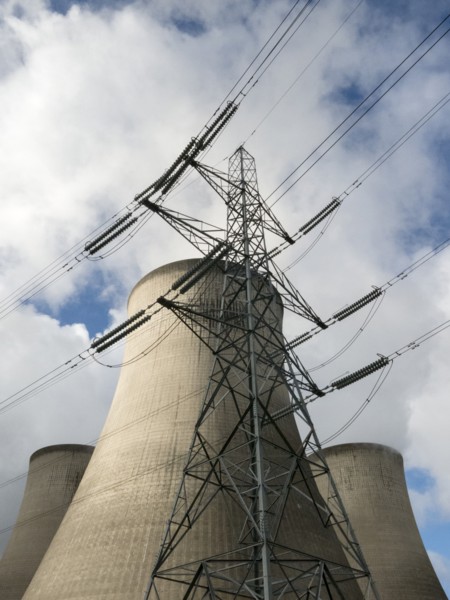 Cooling towers and pylon, Didcot 'A' Power Station, Didcot, Oxfordshire, 2013