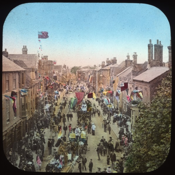 Parade commemorating Queen Victoria's Diamond Jubilee, Ock Street, Abingdon, Oxfordshire, 1897