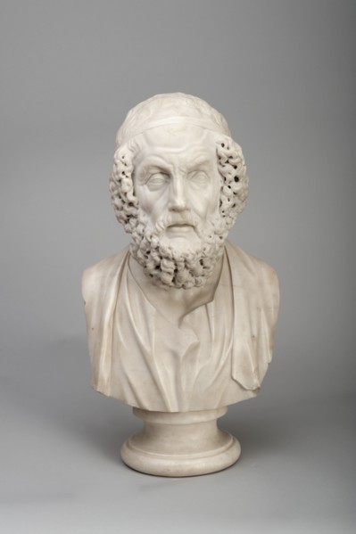 Marble bust of the Ancient Greek poet Homer, 18th century