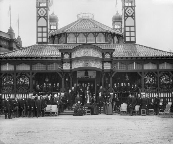 Queen Victoria visiting the Royal Naval Exhibition at the Royal Hospital, Chelsea, London, 1891