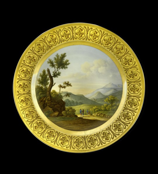 Dessert plate depicting the Battlefield of Bussaco, Portugal, 1810s