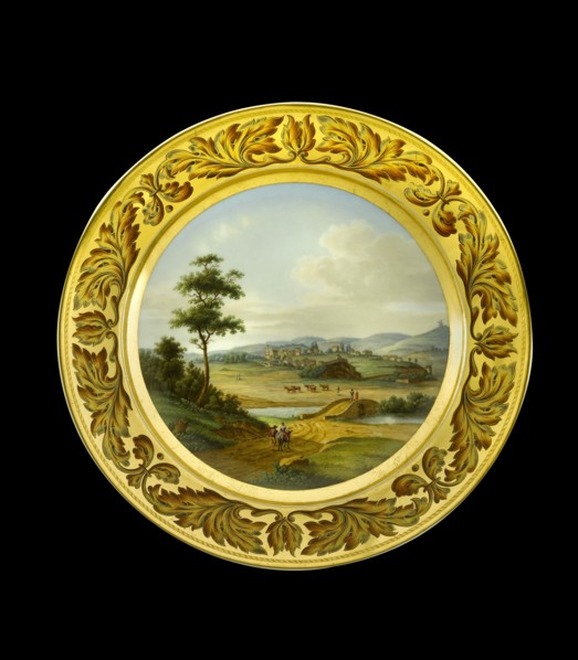 Dessert plate depicting the battlefield of Vimeiro, Portugal, 1810s