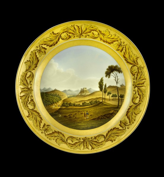 Dessert plate depicting the Lines of Torres Vedras, Portugal, 1810s