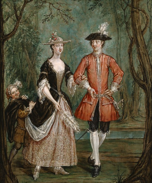 Lady and Gentleman with a Page', c1750-c1755