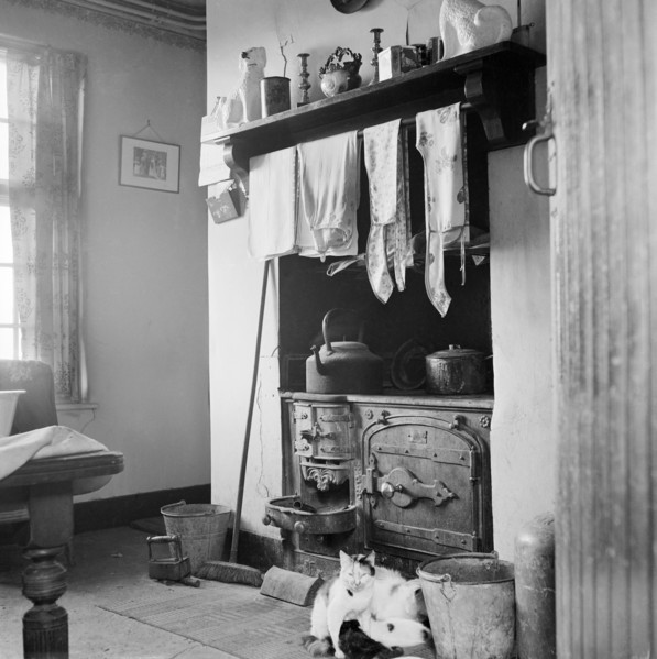 Farmhouse kitchen, Gwendreath, The Lizard, Cornwall, c1950-c1965