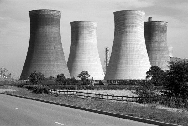 Cooling towers of an unidentified power station, Lincolnshire, c1945-c1980